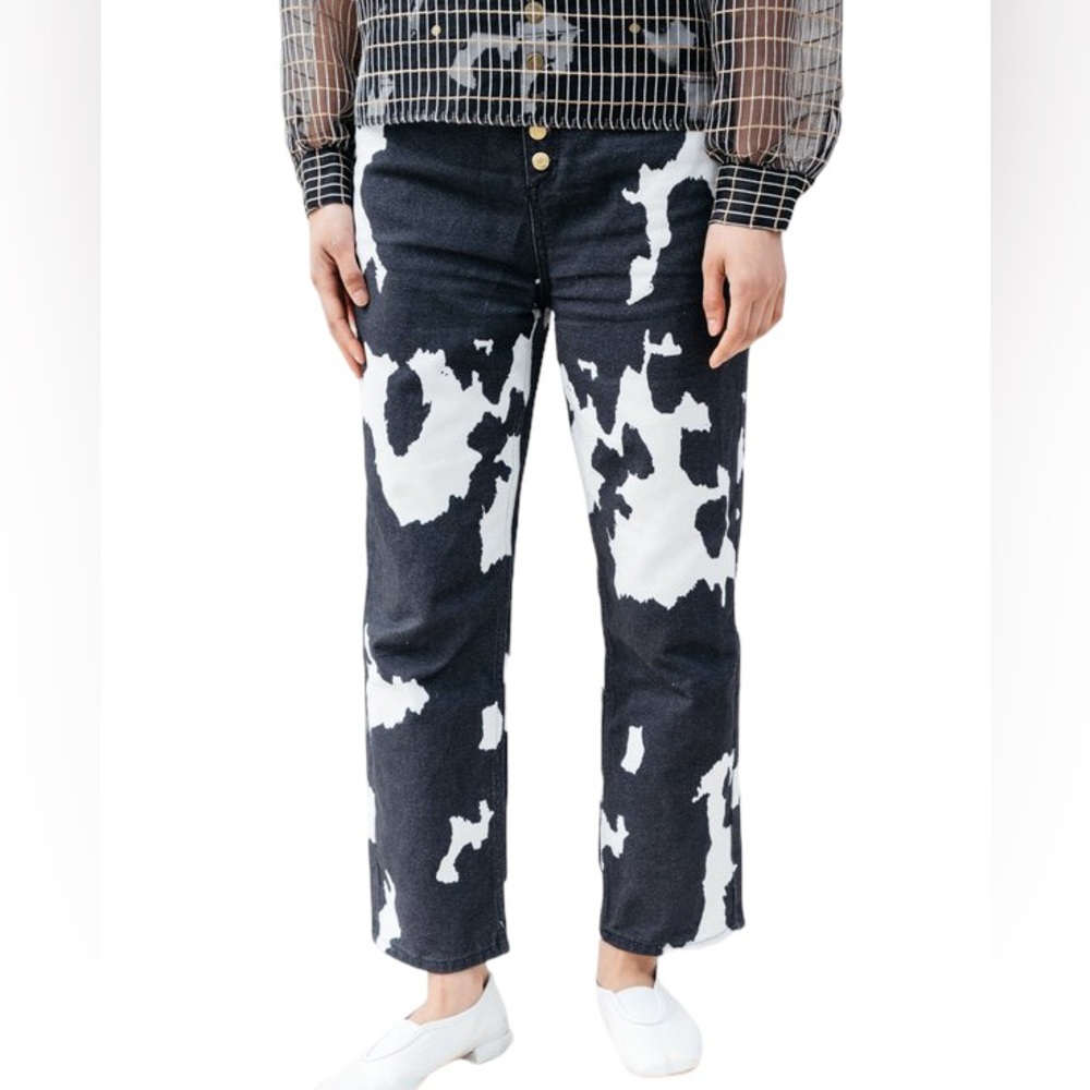 House of Sunny Jessie jeans in cow print size 4